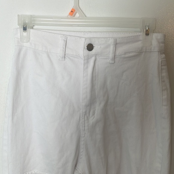 SHEIN white tall slant ripped skinny jeans size small - Picture 5 of 7